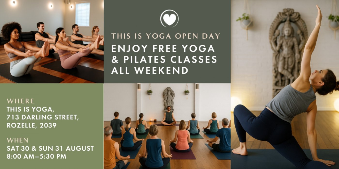 FREE Yoga & Pilates Classes at This Is Yoga Rozelle - Open Day Weekend, 30 August | Event in Pyrmont | AllEvents