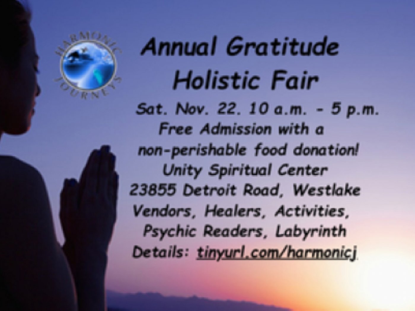 Harmonic Journeys Annual Gratitude Holistic Fair, 22 November | Event in Westlake | AllEvents