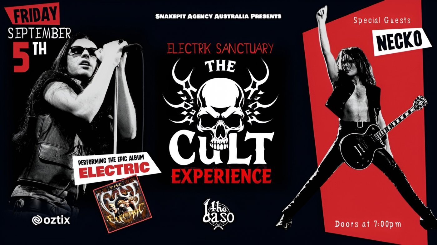 Electrik Sanctuary - The Cult Experience LIVE @TheBaso Canberra, 5 September | Event in Hall | AllEvents