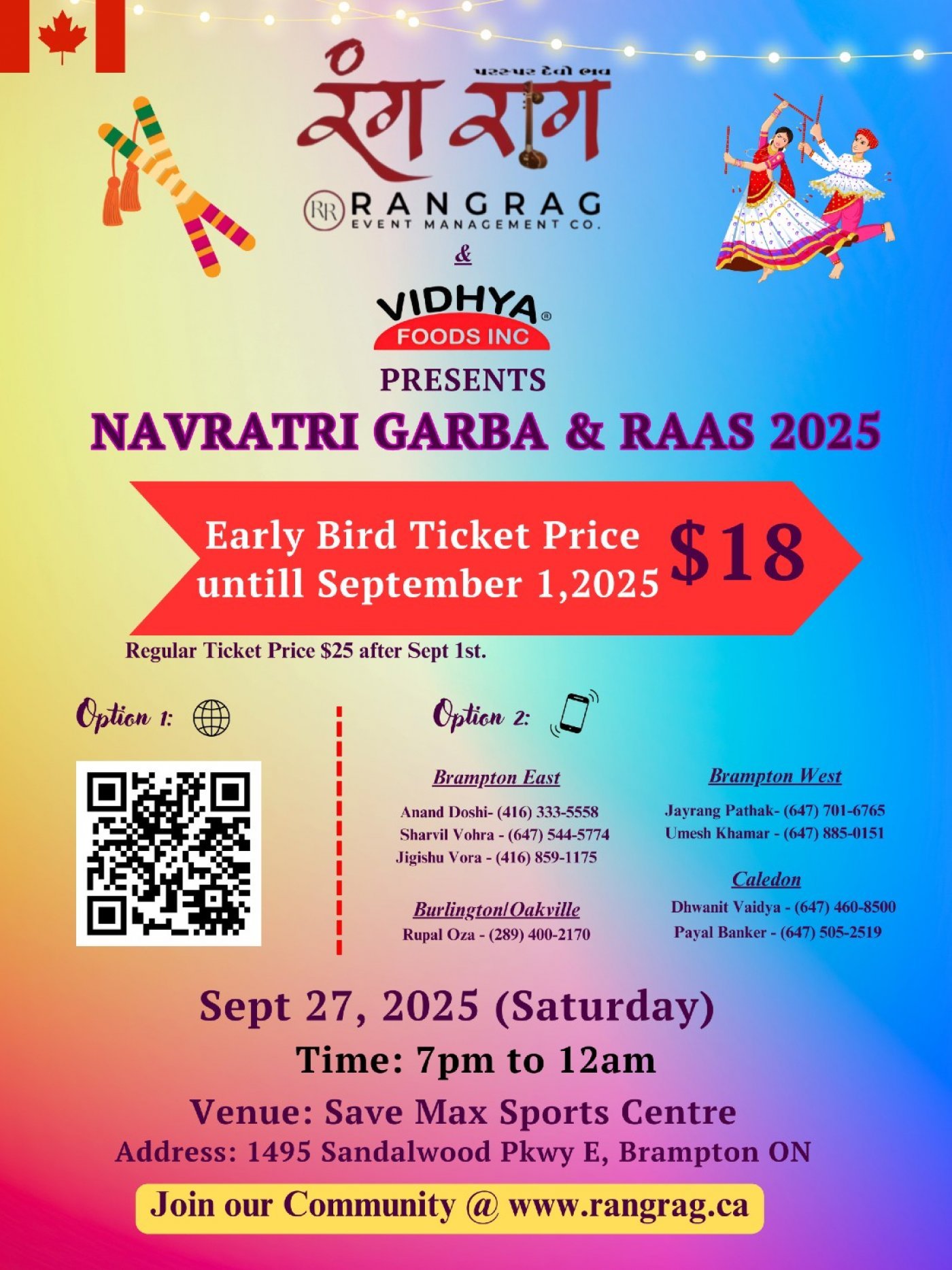 Rang Rag Navratri Garba, Raas 2025, 27 September | Event in Brampton | AllEvents