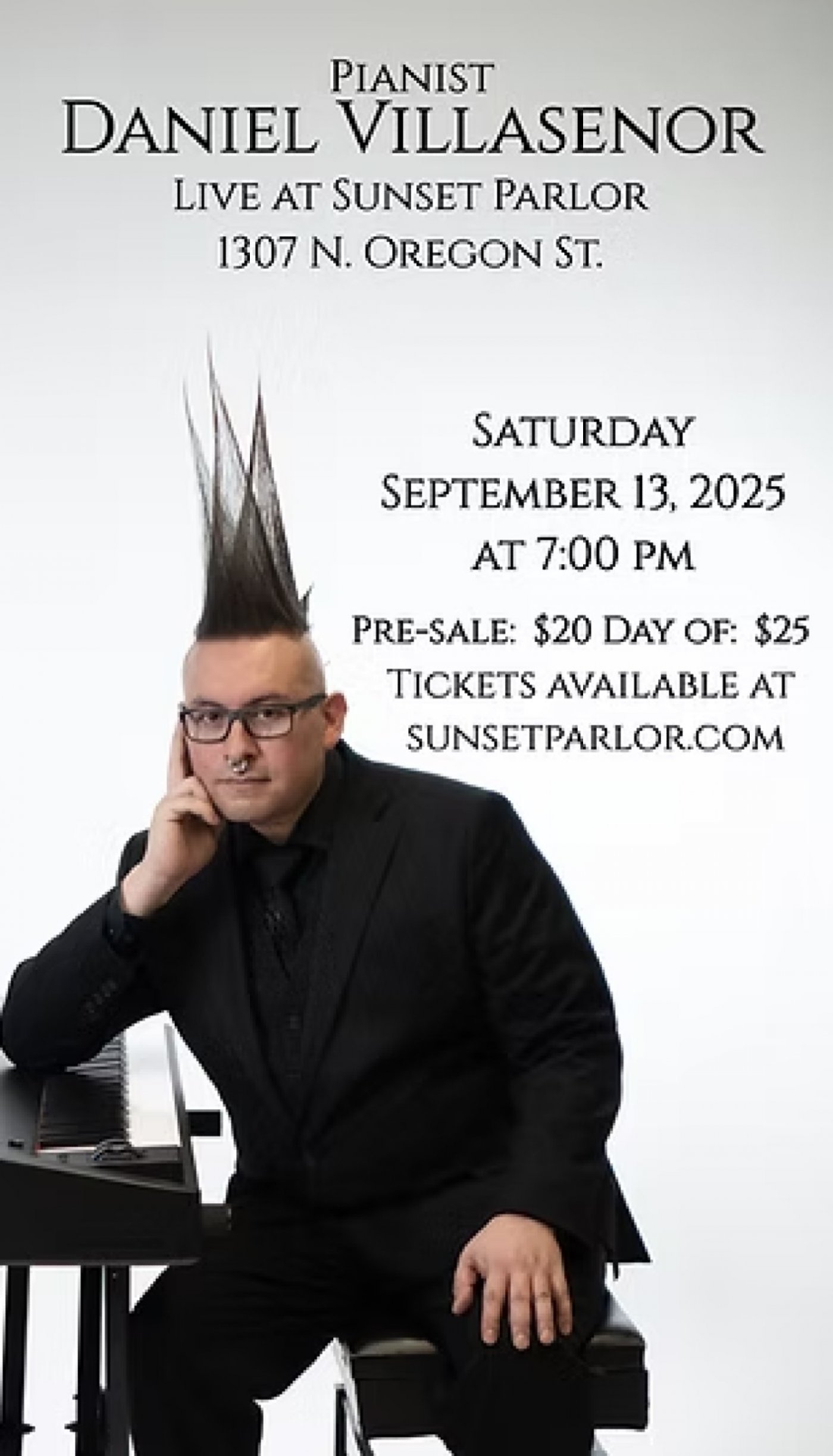 Pianist Daniel Villasenor Live at the Sunset Parlor, 13 September | Event in El Paso | AllEvents