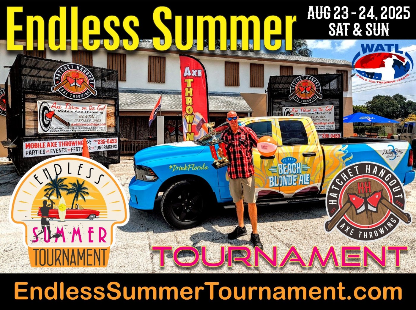 The Endless Summer Axe Throwing Tournament - Hatchet Hangout, 22 August | Event in Clearwater | AllEvents