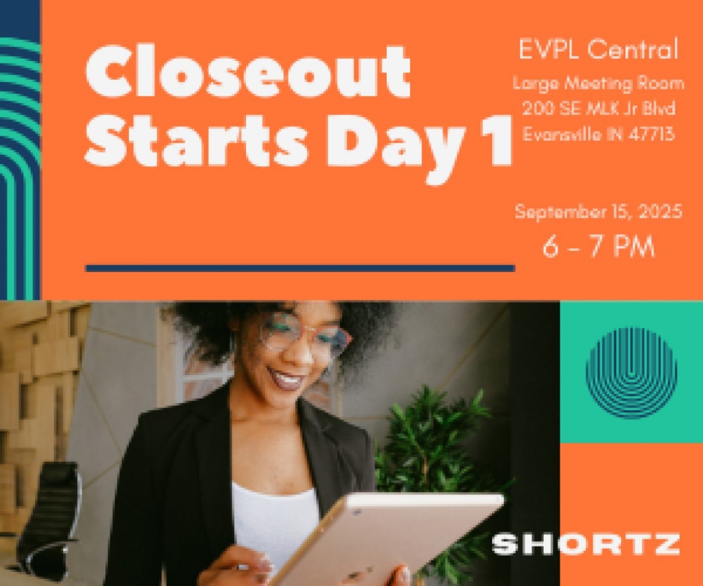 Closeout Starts Day 1, 15 September | Event in Evansville | AllEvents