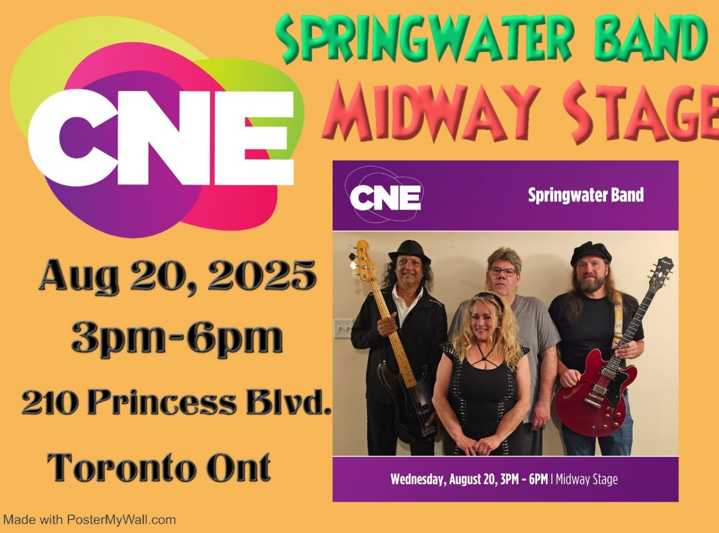 Springwater Band Live at Midway Stage, CNE, 20 August | Event in Toronto | AllEvents