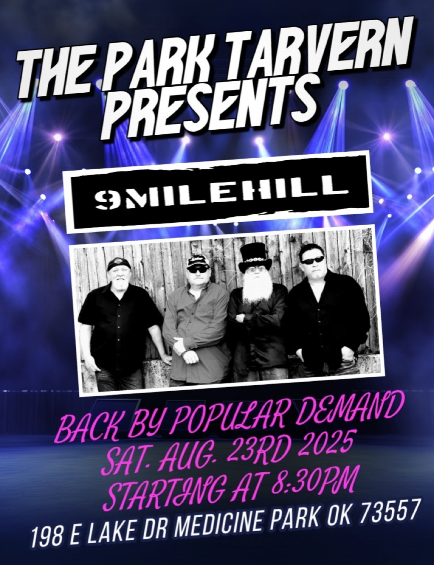 9MILEHILL LIVE @ THE PARK TAVERN, MEDICINE PARK OK, 23 August | Event in Medicine Park | AllEvents