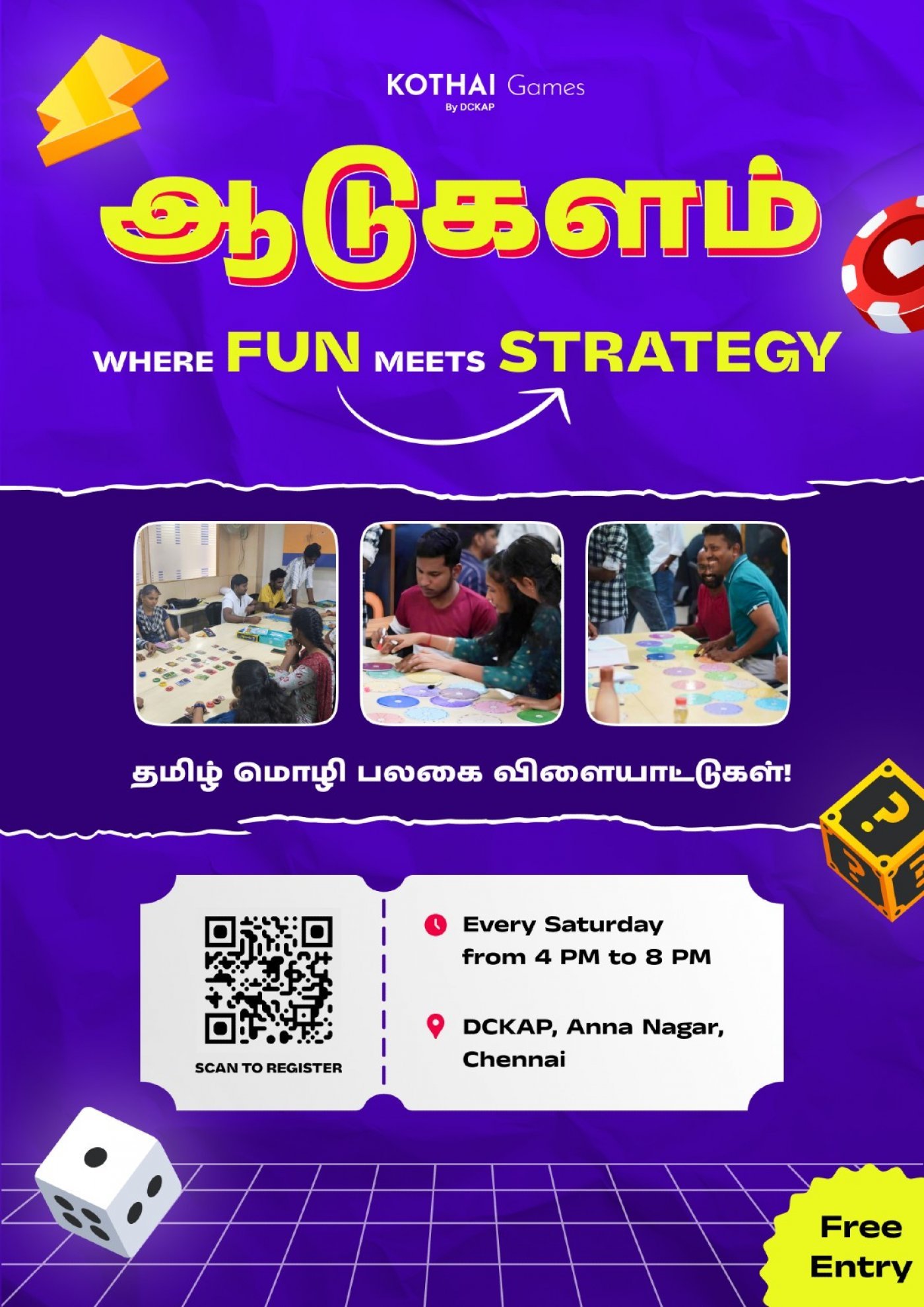 Aadugalam BoardGames Weekend, 23 August | Event in Chennai | AllEvents