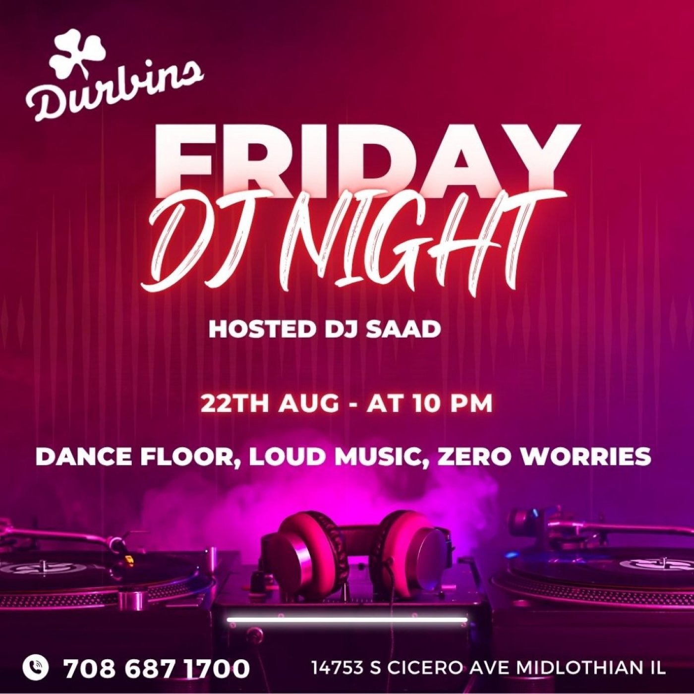 🤠 DJ Night at Durbin’s –FRI at 10PM! 🎶, 22 August | Event in Midlothian | AllEvents