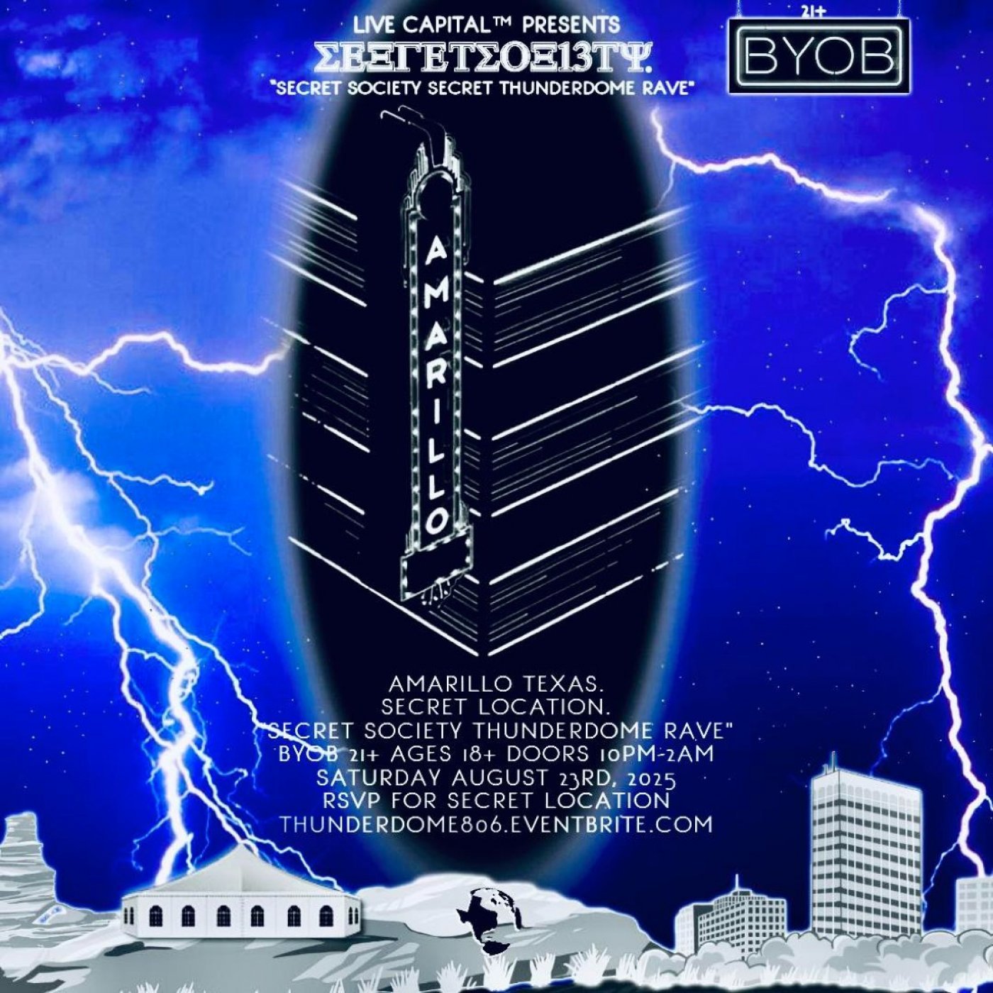 SECRET SOCIETY THUNDERDOME RAVE, 23 August | Event in Amarillo | AllEvents