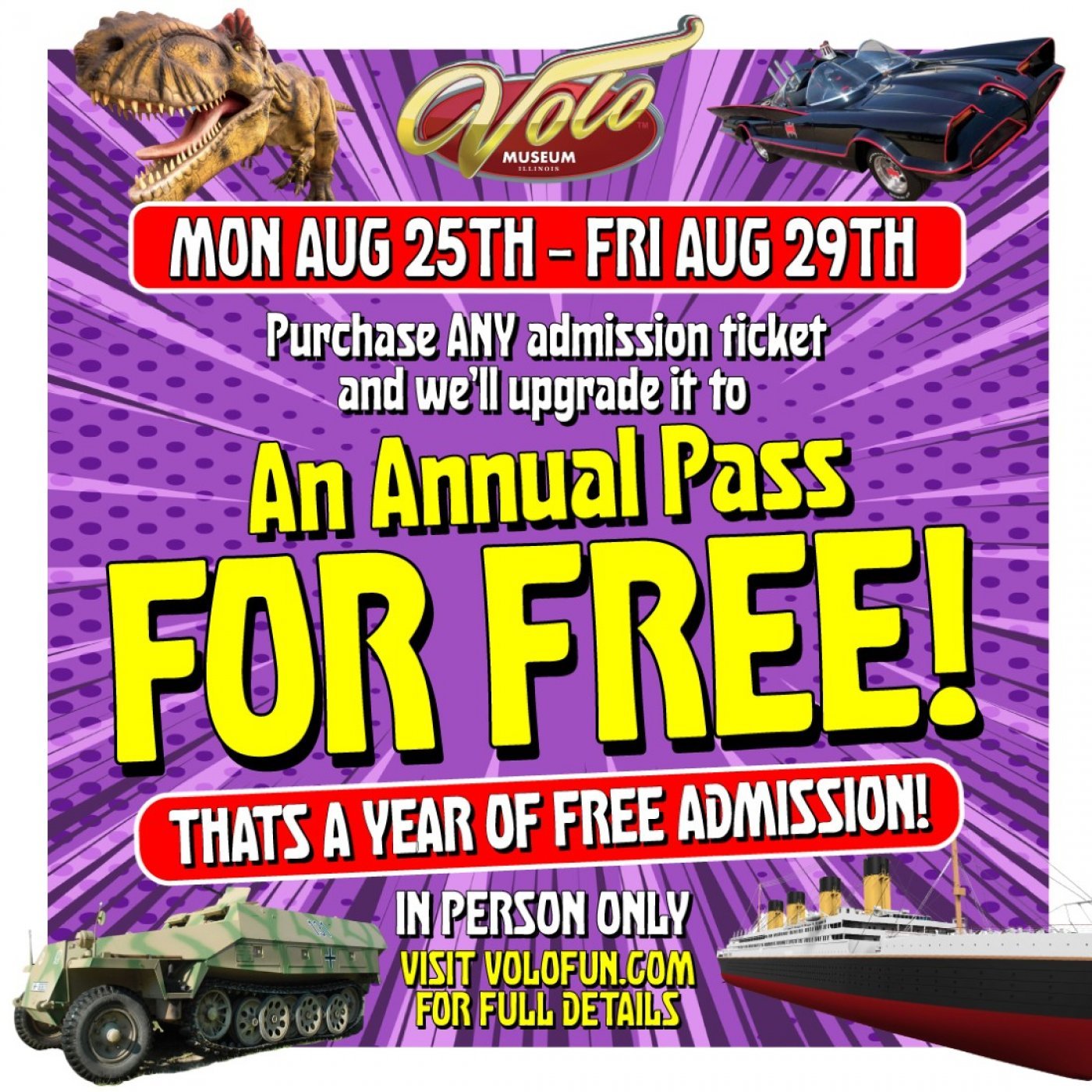 Upgrade Any Ticket to a FREE Annual Pass Good for One Year!, 19 August | Event in Island Lake | AllEvents