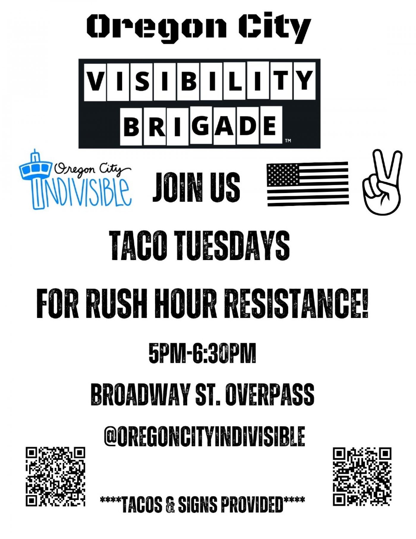 Oregon City Indivisible's Visibility Brigade Taco Tuesdays, 25 August | Event in West Linn | AllEvents