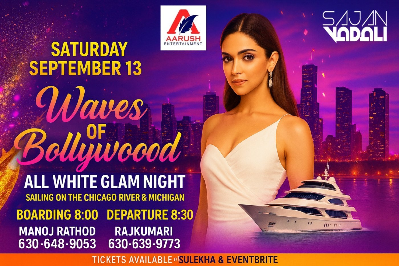 Waves Of Bollywood All White Glam Night, 13 September | Event in Chicago | AllEvents