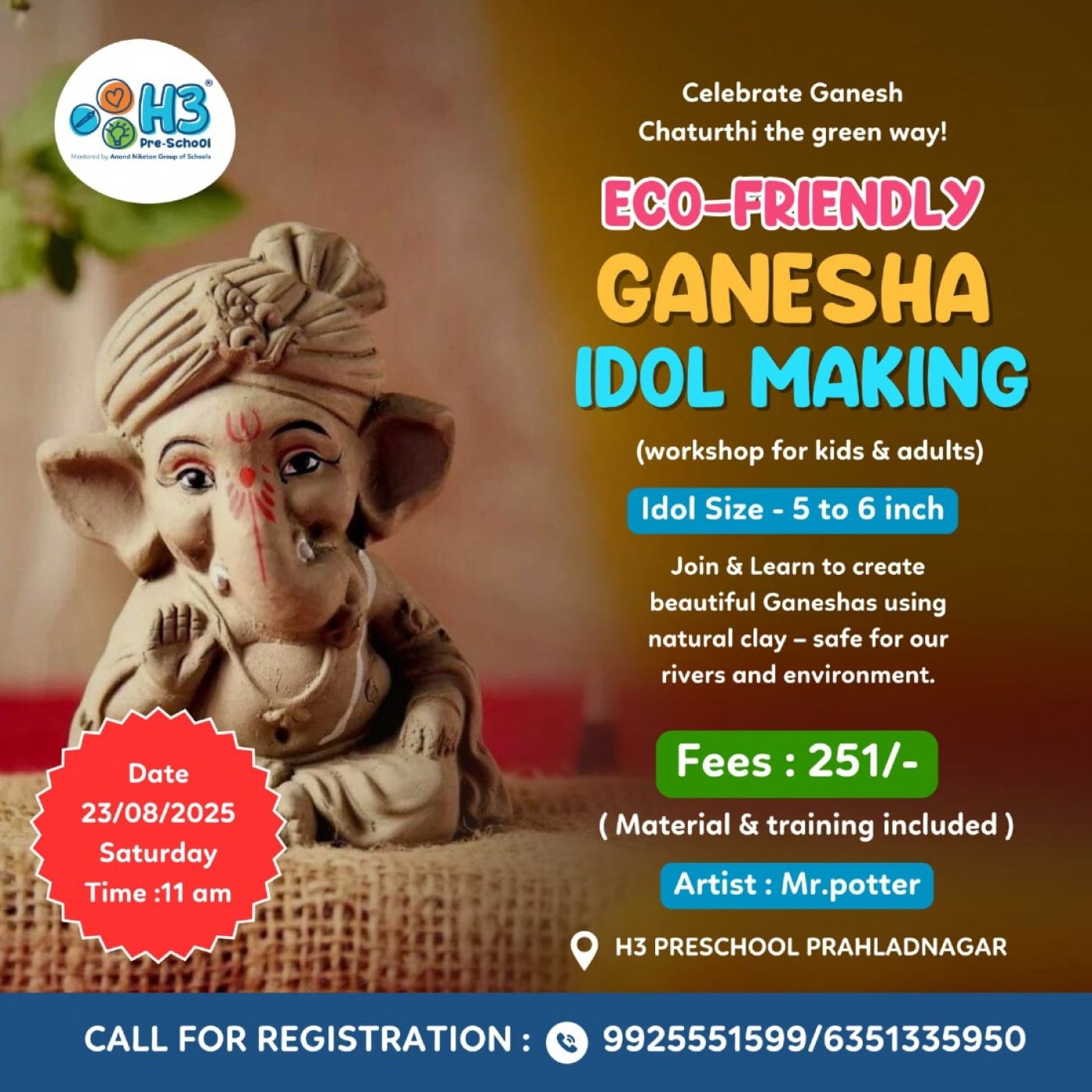 🌿 Eco-Friendly Ganesha Idol Making Workshop 🌿, 23 August | Event in Ahmedabad | AllEvents