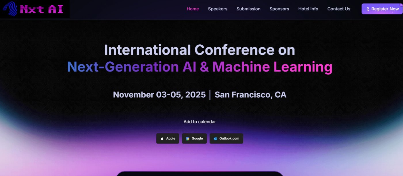 International Conference on Next-Generation AI & Machine Learning, 3 November | Event in Burlingame | AllEvents