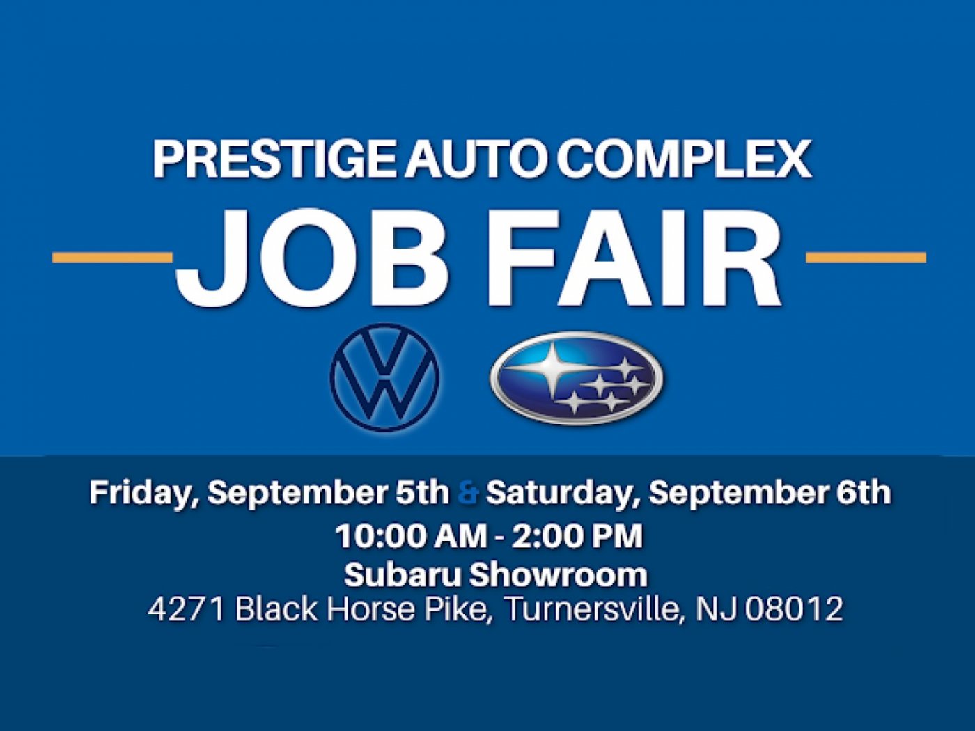 Job Fair at Prestige Auto Complex, 5 September | Event in Washington Township | AllEvents