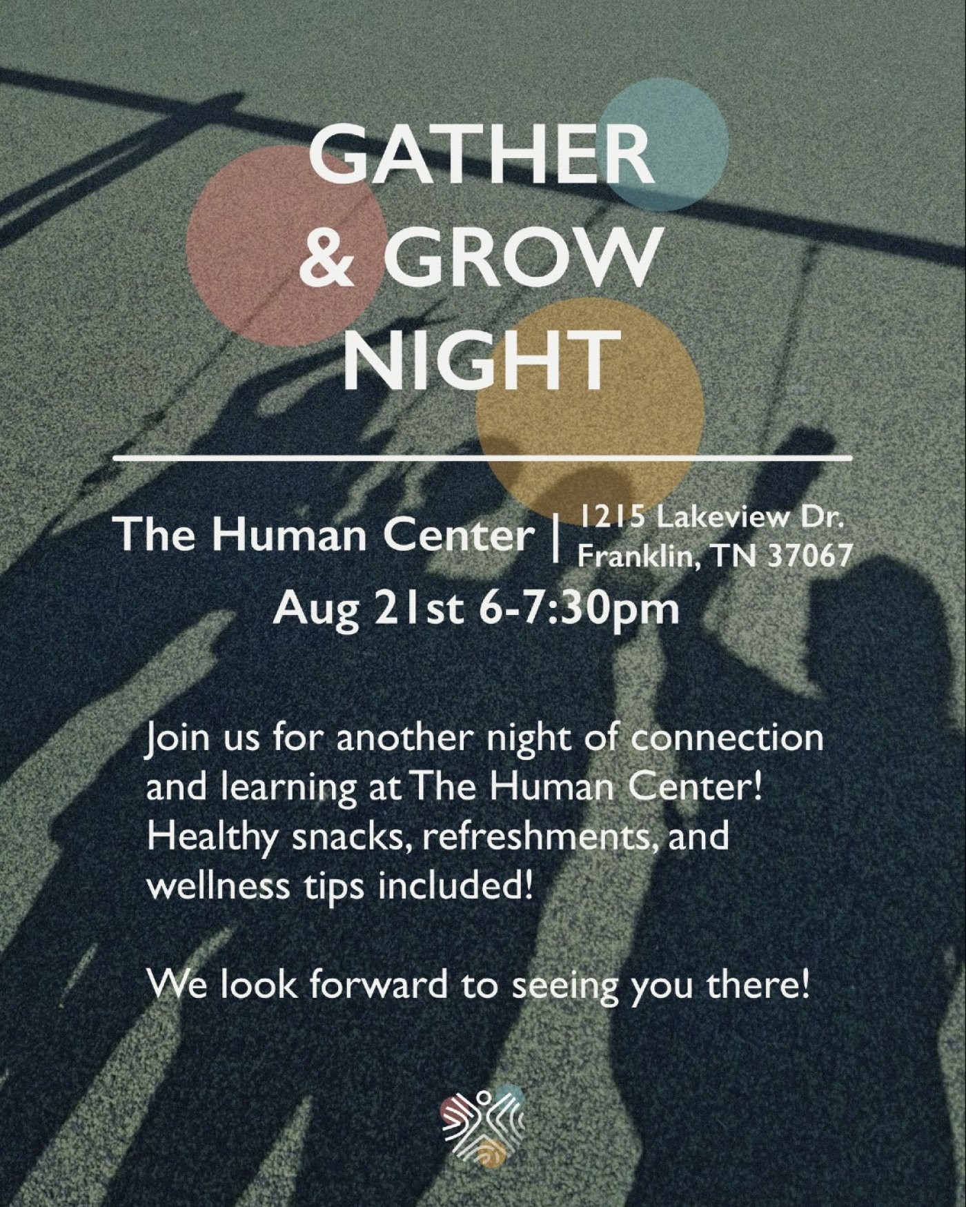 Gather & Grow Night @ The Human Center, 21 August | Event in Franklin | AllEvents