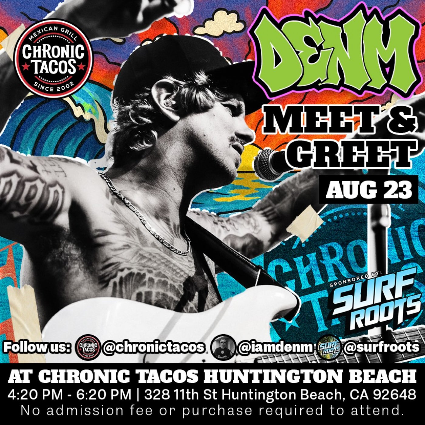 DENM Meet & Greet at Chronic Tacos, 23 August | Event in Huntington Beach | AllEvents