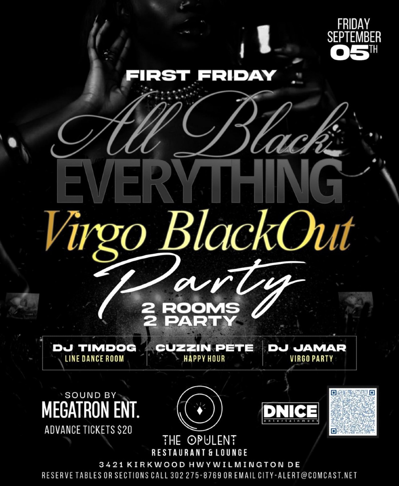 First Friday All Black Everything Virgo Blackout Party , 20 August | Event in Wilmington | AllEvents