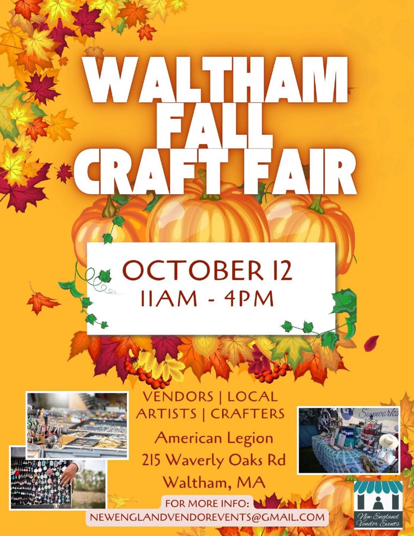 Waltham 2nd Annual Fall Craft Fair, 12 October | Event in Waltham | AllEvents