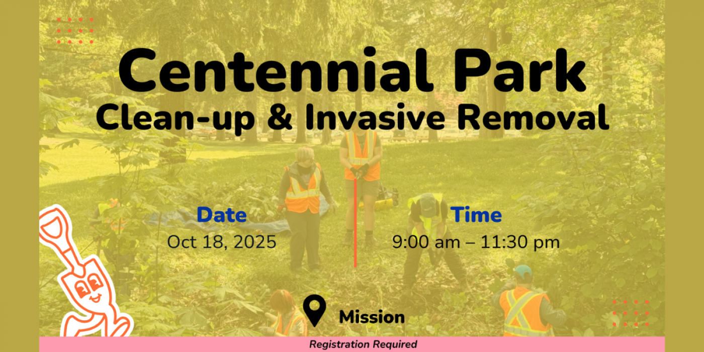 Centennial Park: Clean-up & Invasive Removal, 18 October | Event in Mission | AllEvents