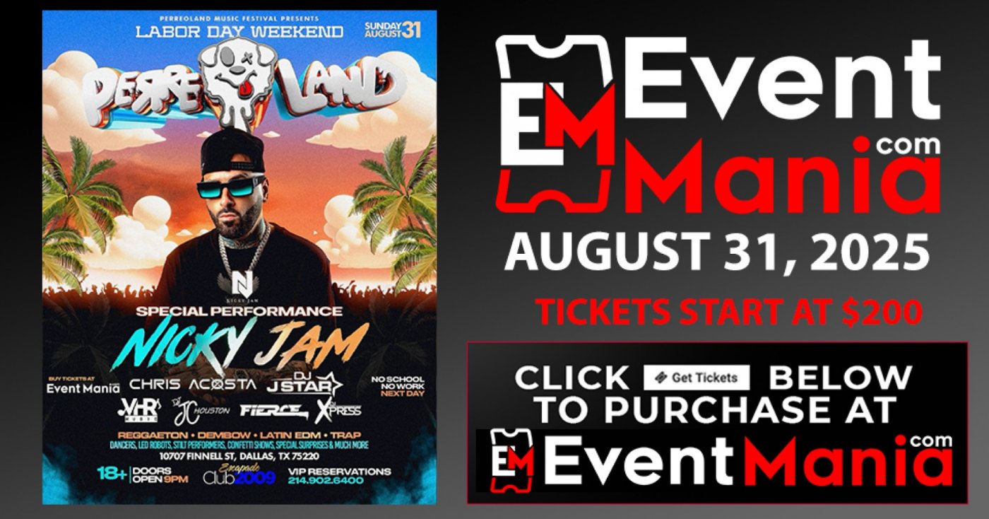 Perreoland con Nicky Jam - Dallas, TX, 31 August | Event in Dallas | AllEvents