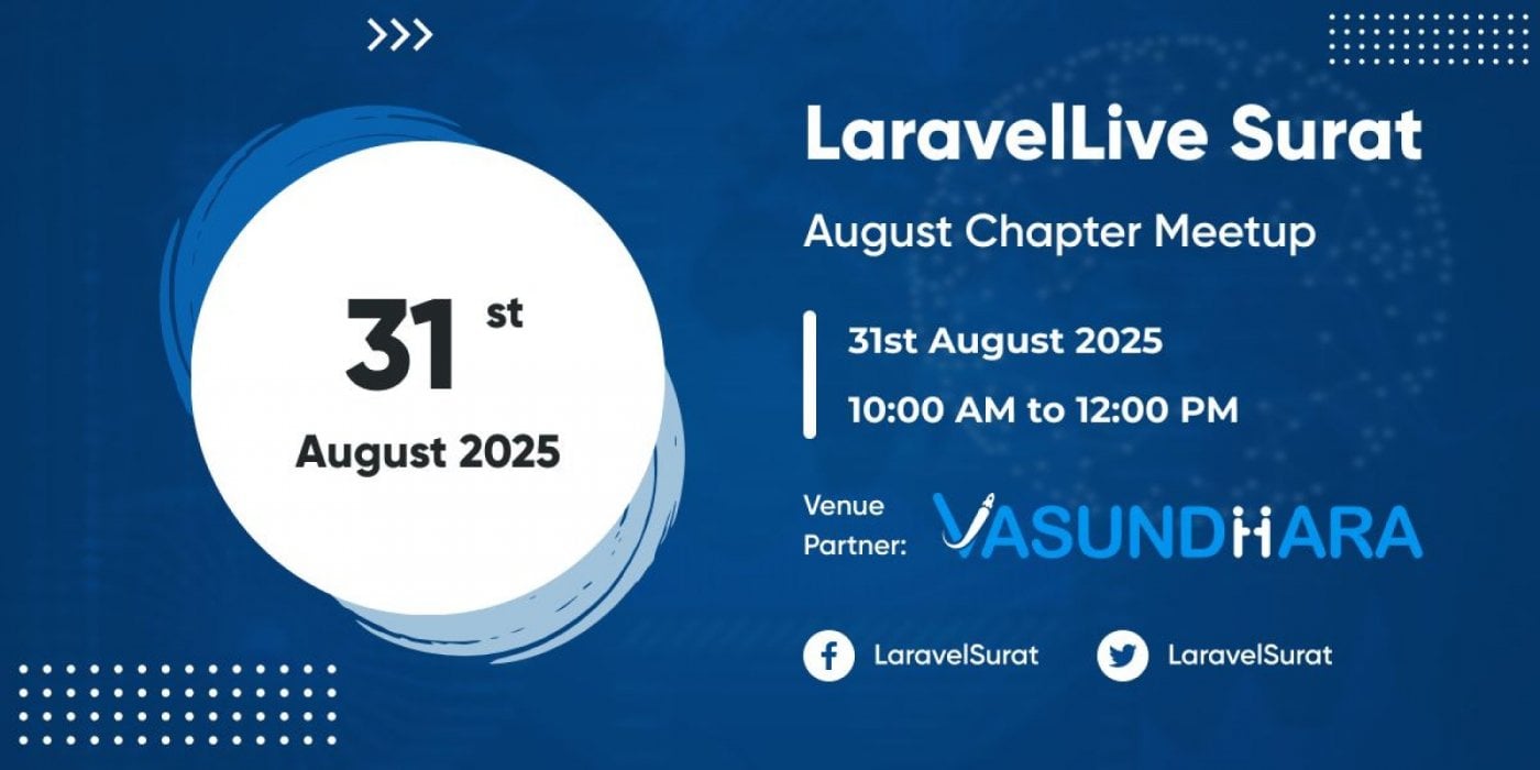 LaravelLive Surat August 2025 Chapter, 31 August | Event in Surat | AllEvents
