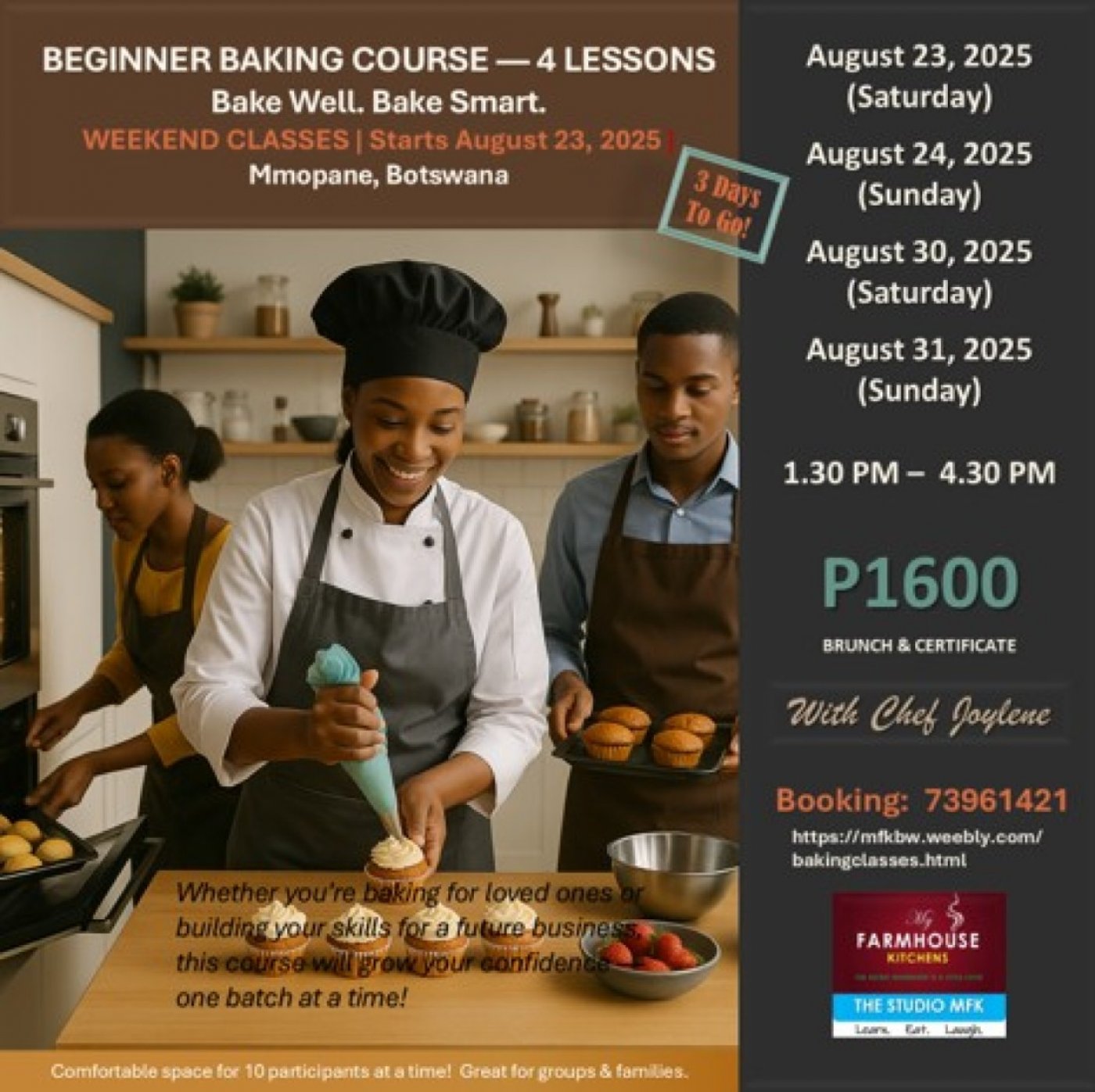 Beginner Baking Course by The Culinary Studio MFK, 23 August | Event in Gaborone | AllEvents