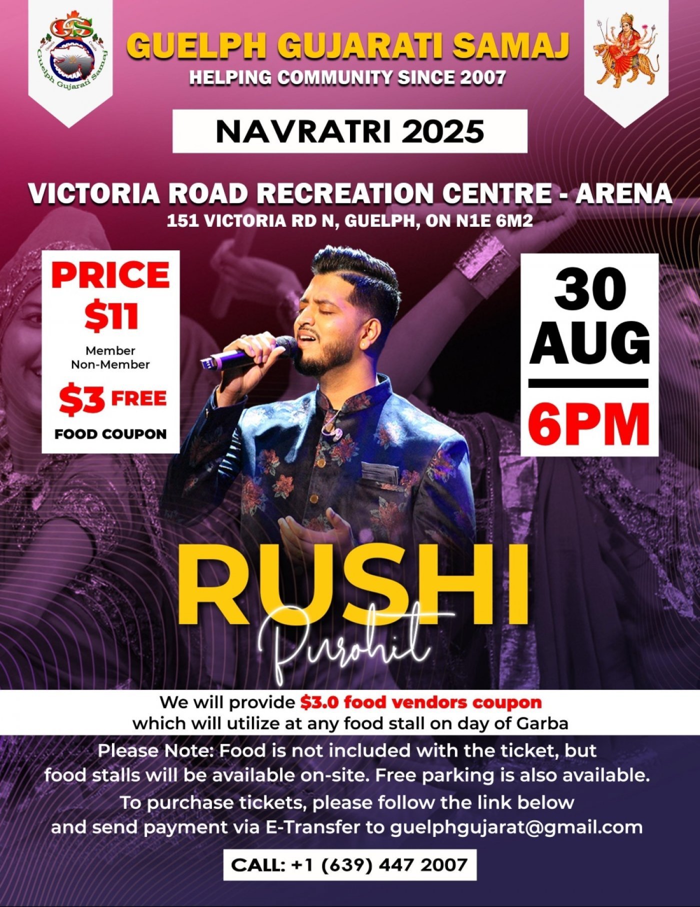 GGS 2025 - Garba with Rushi Purohit, 30 August | Event in Guelph | AllEvents
