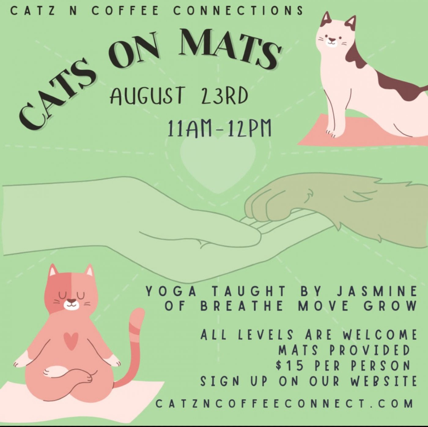 CATS ON MATS hosted with BREATHE MOVE GROW Yoga Studio, 23 August | Event in Cheyenne | AllEvents