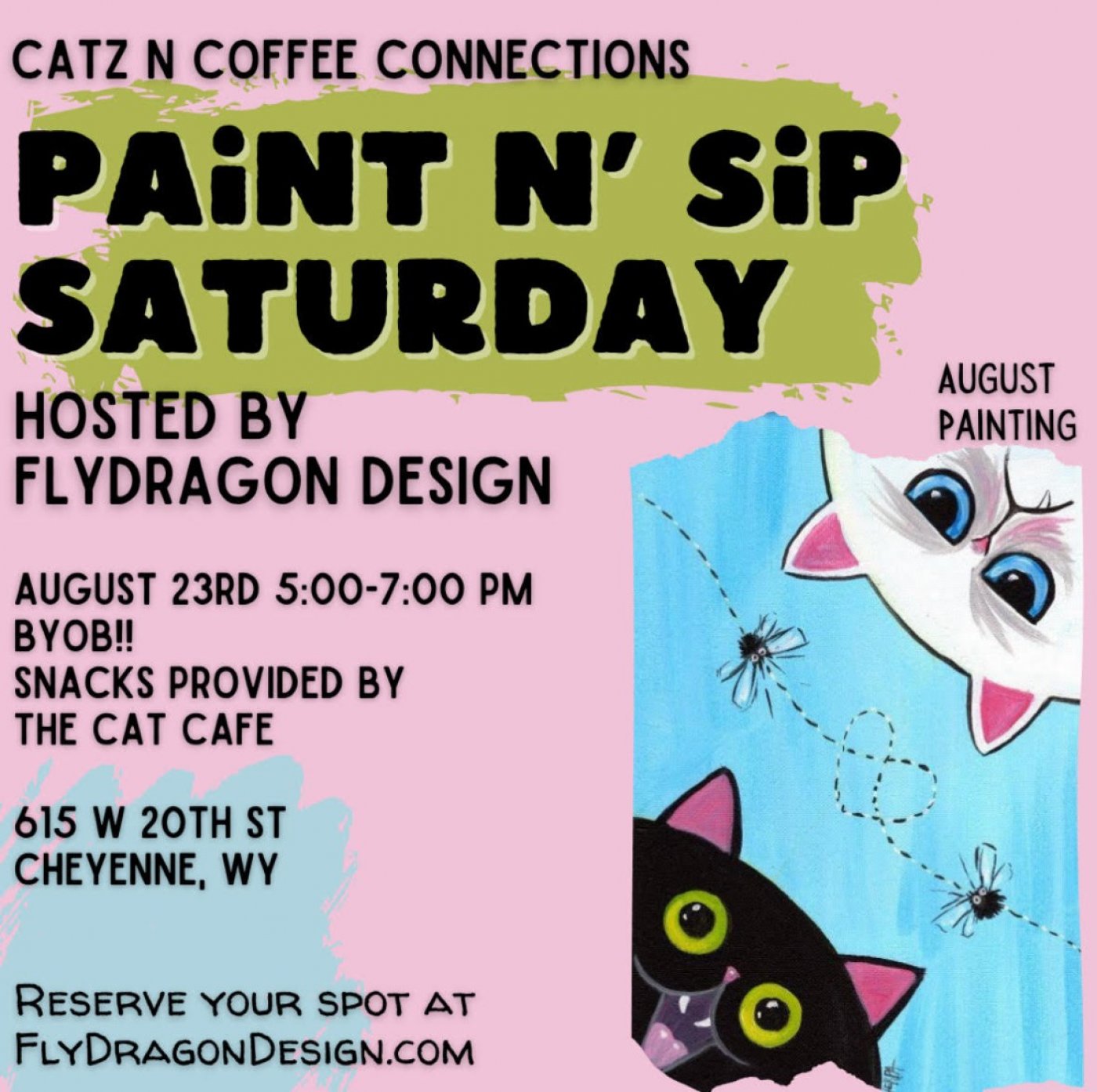 PAINT N' SIP SATURDAY hosted with FlyDragon Design Art Studio, 23 August | Event in Cheyenne | AllEvents