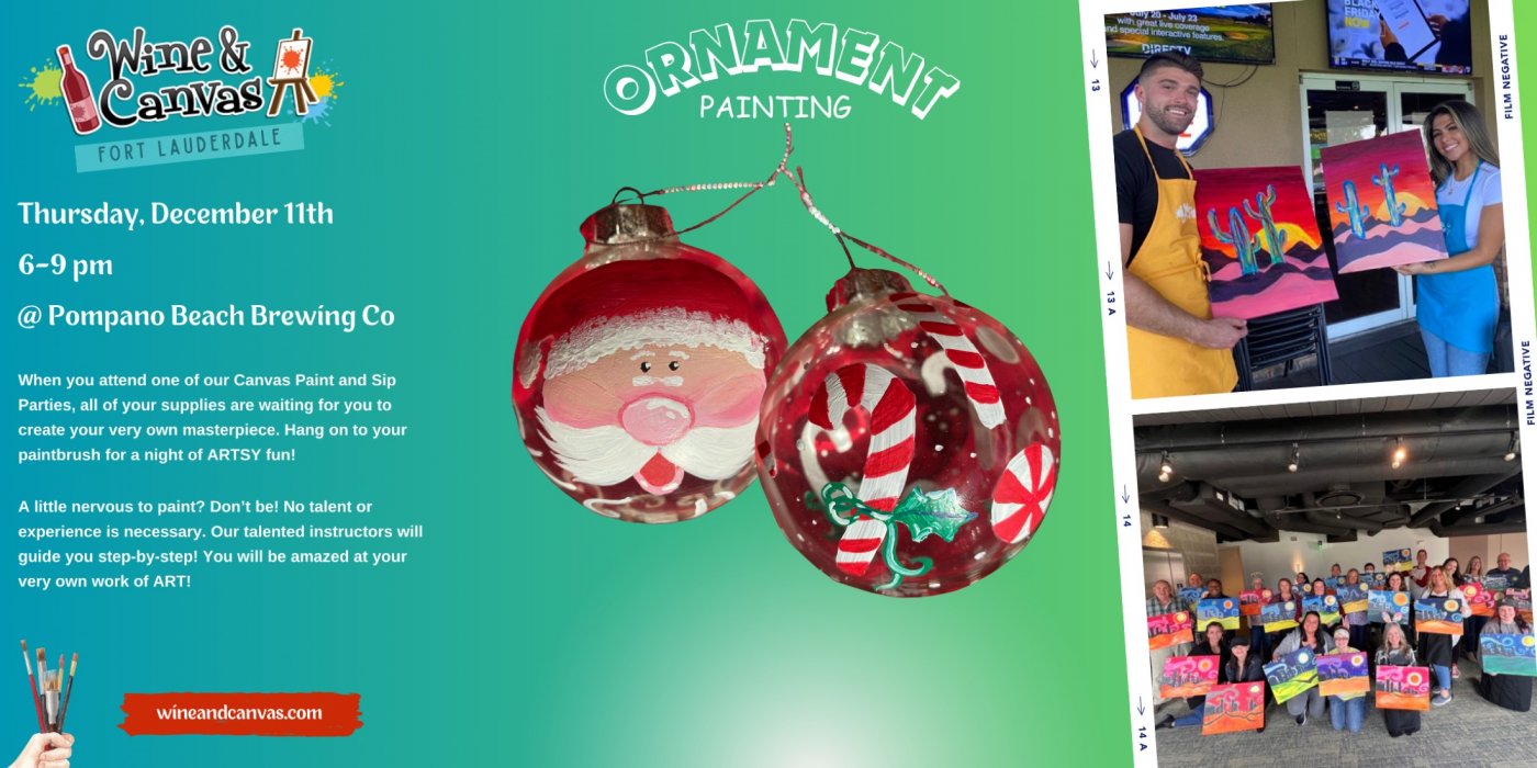 Pompano Beach Ornament Paint Party – Brew and Baubles, 11 December | Event in Pompano Beach | AllEvents