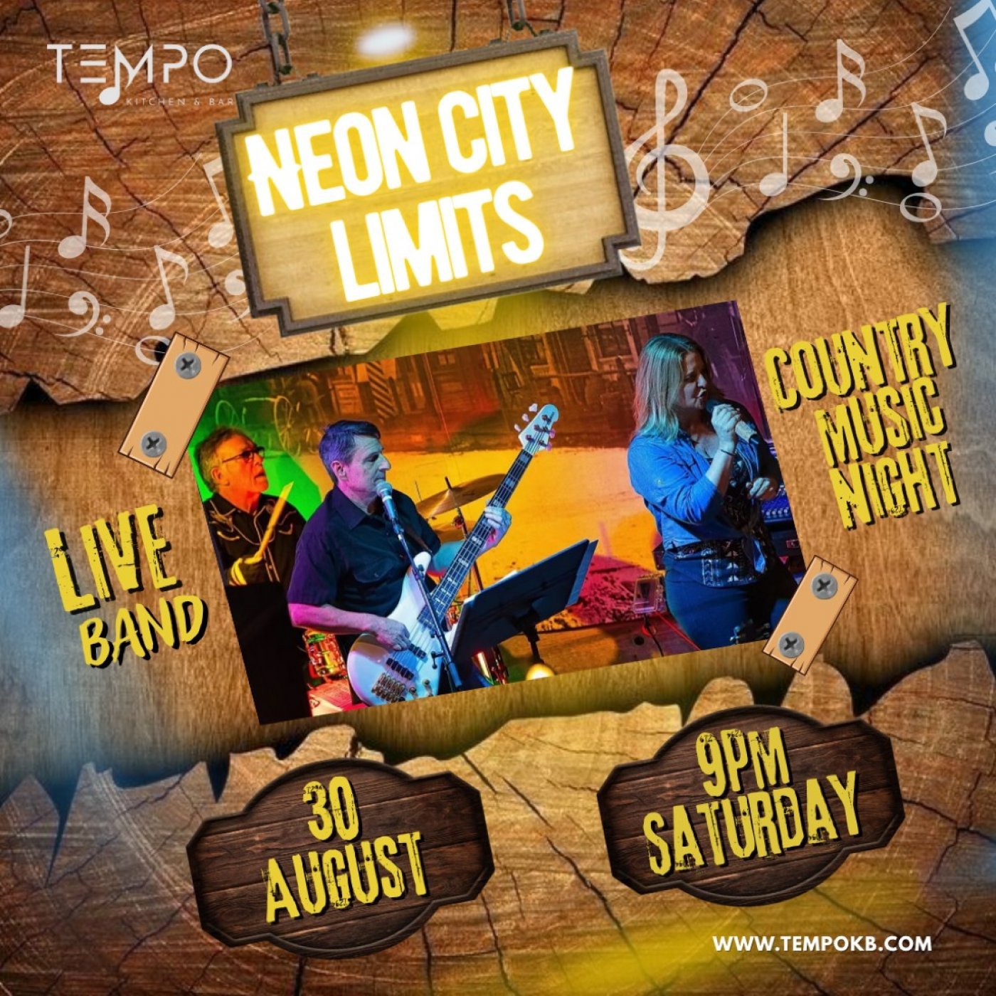 Neon City Limits at Tempo Kitchen and Bar on Aug 30, 30 August | Event in Gilroy | AllEvents