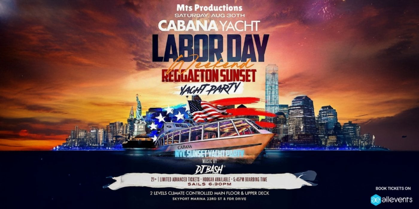 Labor Day Weekend Reggaeton Sunset Yacht Party NYC, 30 August | Event in New York | AllEvents