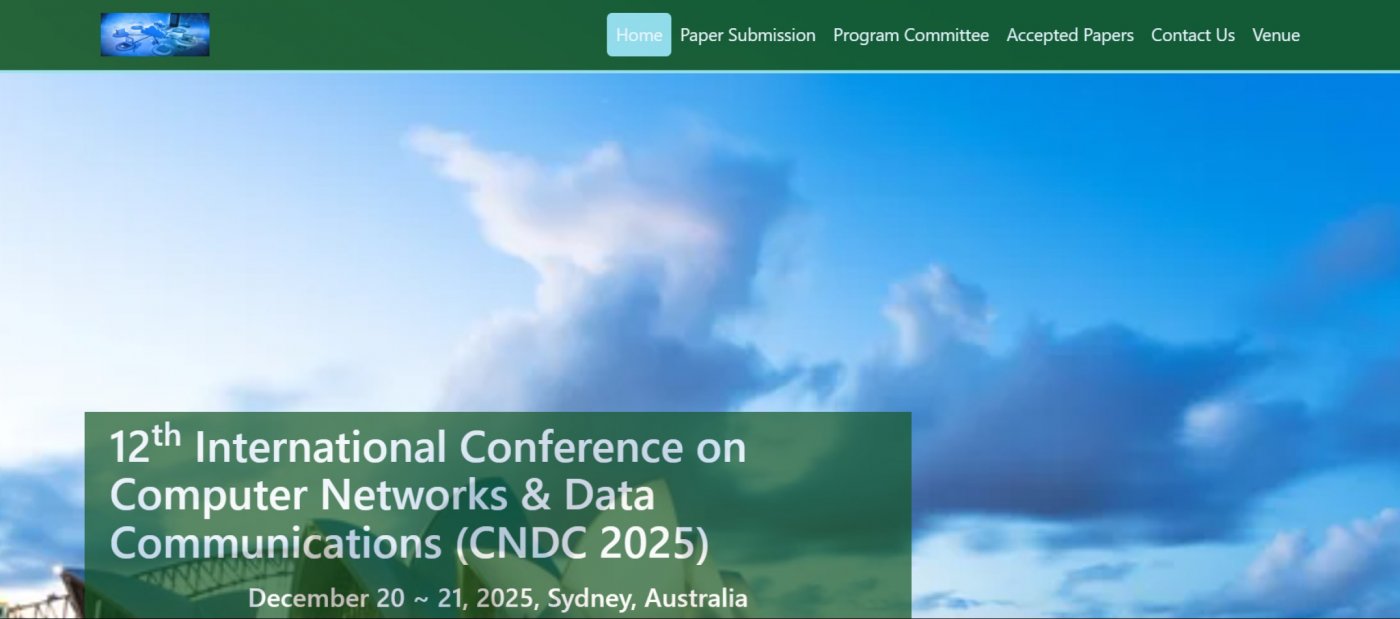 12th International Conference on Computer Networks & Data Communications (CNDC 2025), 20 December | AllEvents