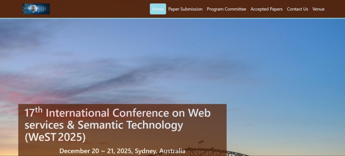 17th International Conference on Web services & Semantic Technology (WeST 2025), 20 December | AllEvents