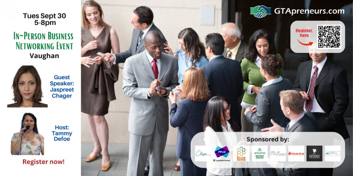 GTApreneurs Sept 30 Business Networking Event Vaughan - Toronto, 30 September | Event in Vaughan | AllEvents