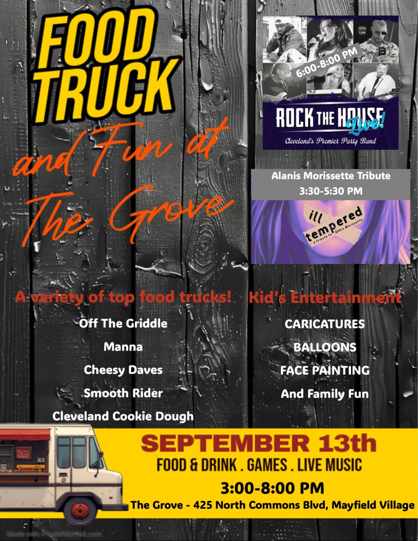 Food Trucks and Fun at The Grove - Featuring Ill Tempered and Rock The House Live CLE, 13 September | AllEvents