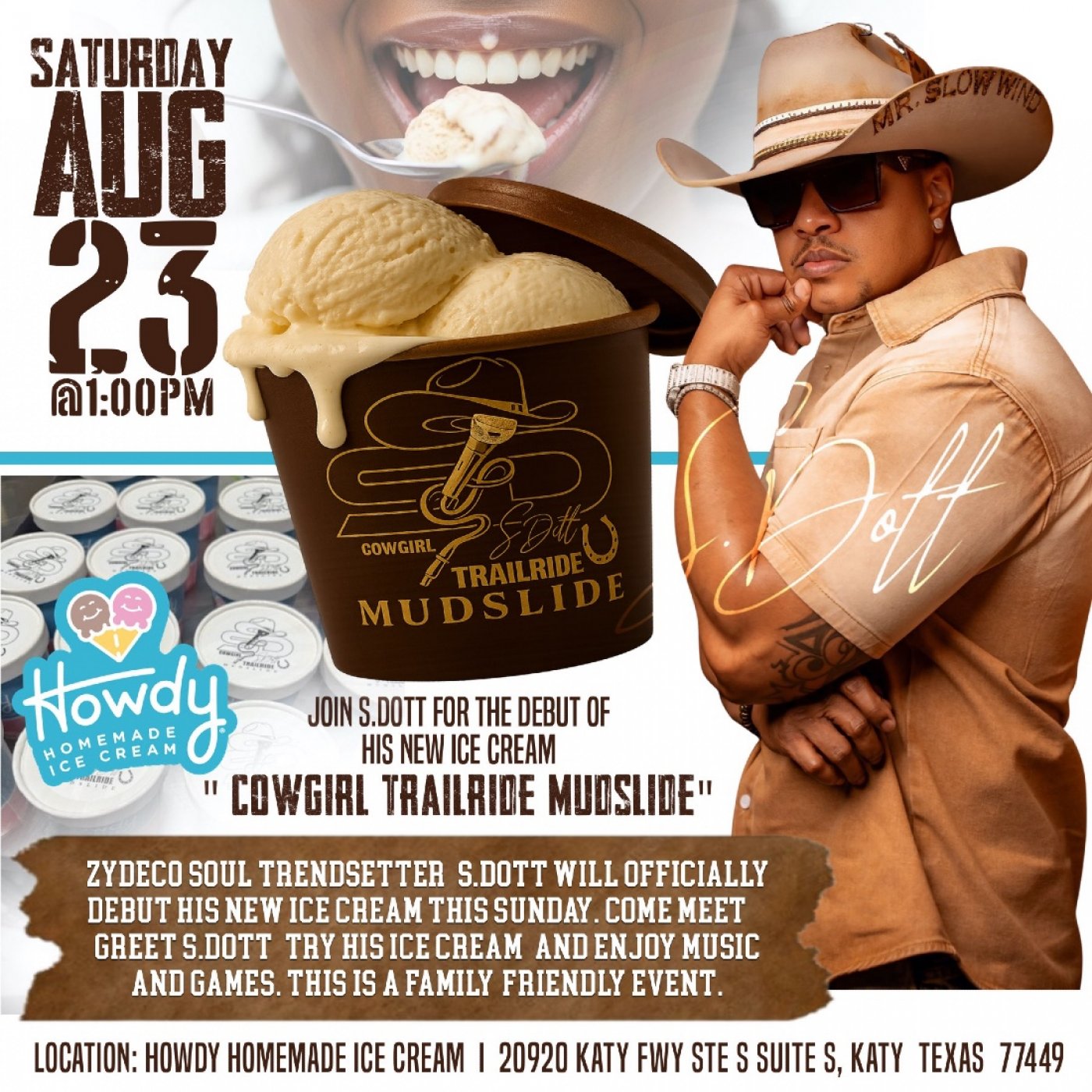 Join S.Dott for The Debut of His New Ice Cream "Cowgirl Trailride Mudslide", 23 August | AllEvents