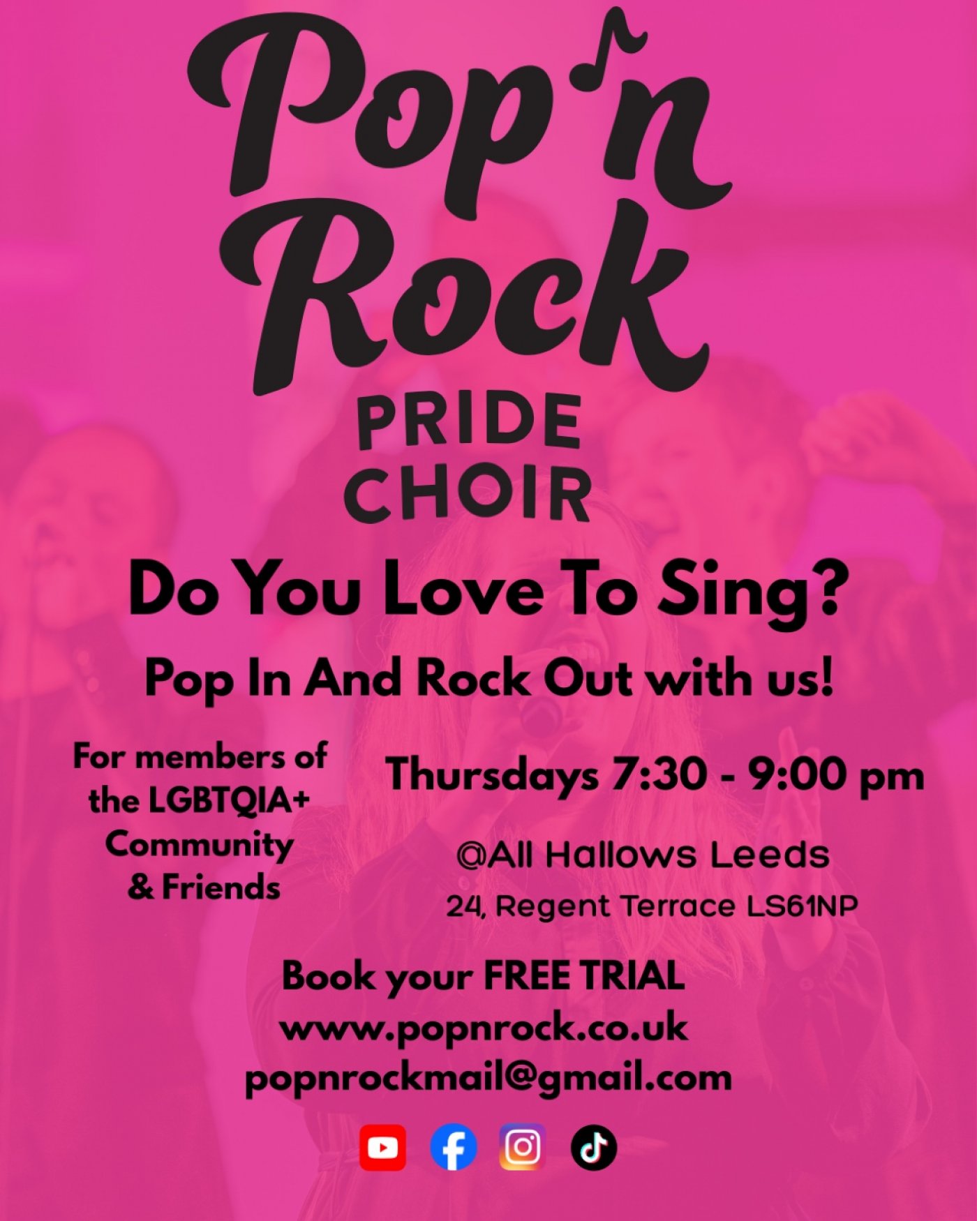 Pop n Rock Pride Choir Prosecco Launch, 11 September | Event in Leeds | AllEvents
