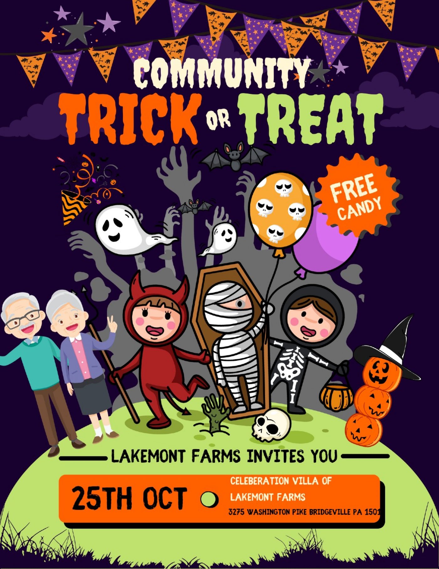 Join Us for a Spooktacular Trick-or-Treat Event at Celebration Villa of Lakemont Farms!, 25 October | AllEvents
