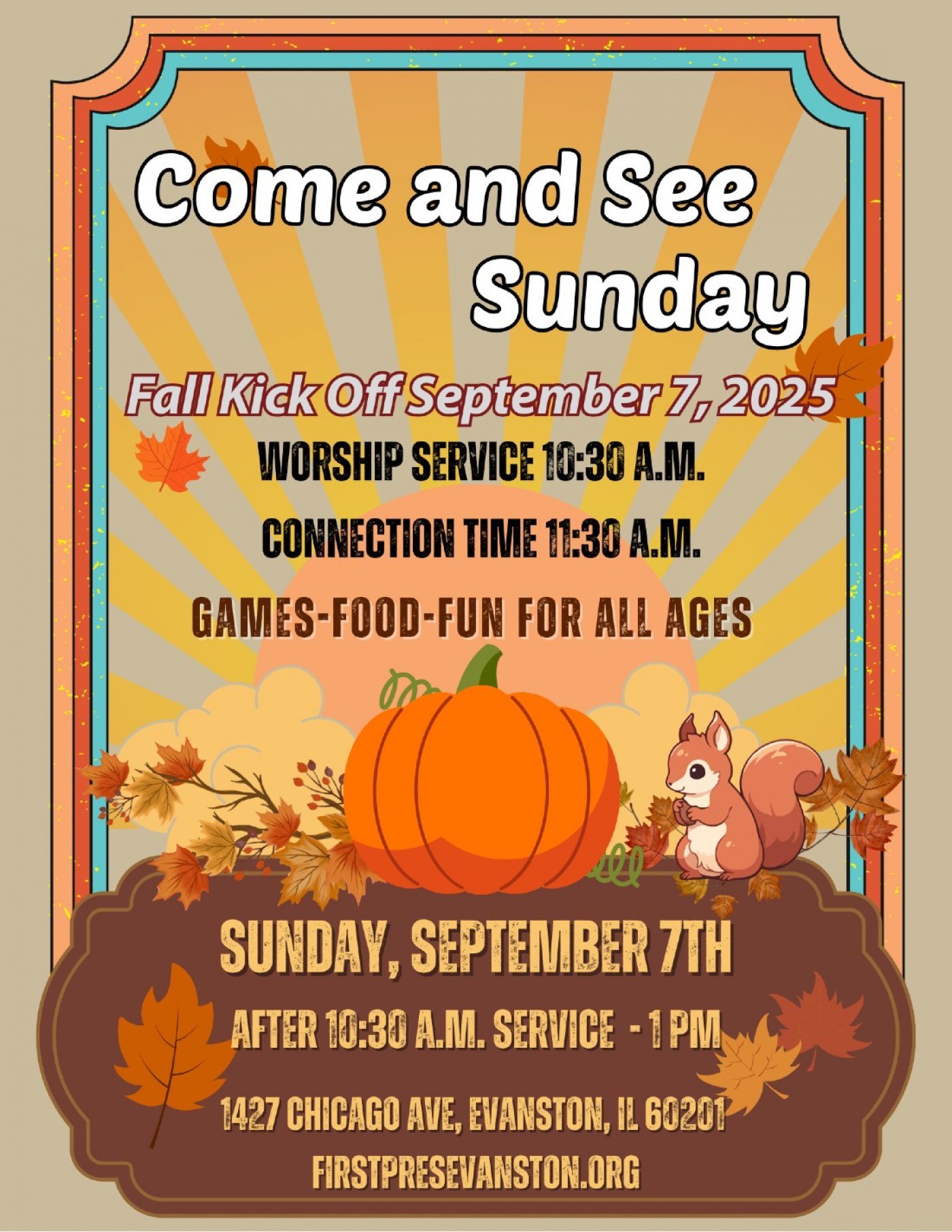 Come & See Family Fall Kickoff - First Pres Evanston, 7 September | Event in Evanston | AllEvents