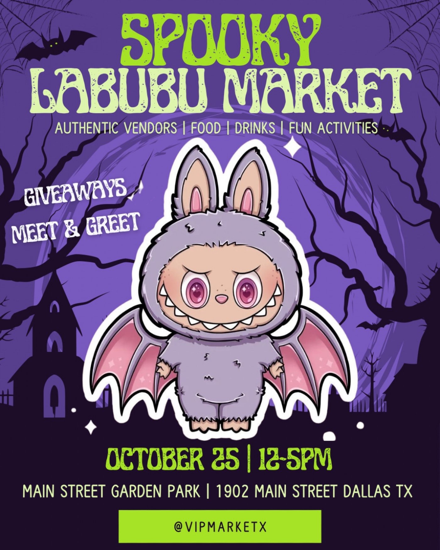 SPOOKY LABUBU MARKET , 25 October | Event in Dallas | AllEvents