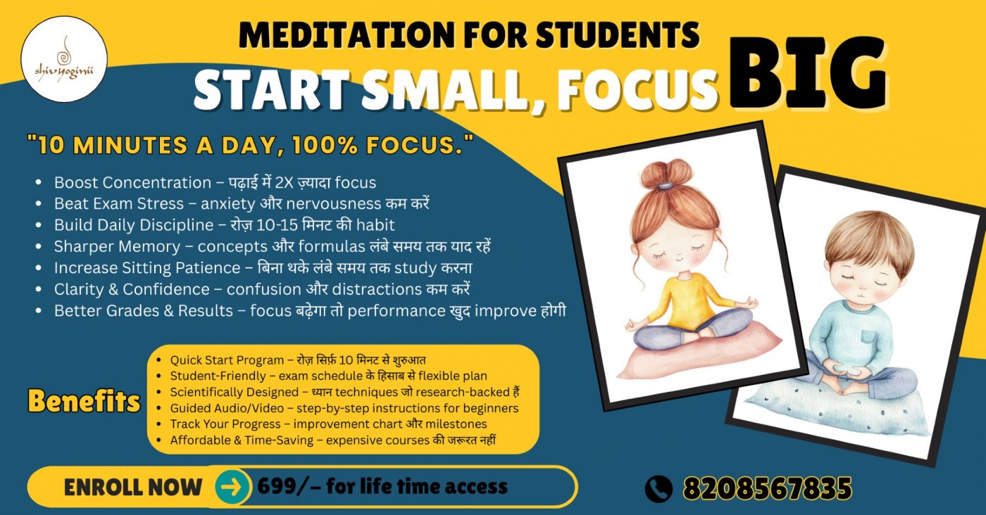 "Start Small, Focus Big – Meditation for Students.", 24 August | Online Event | AllEvents