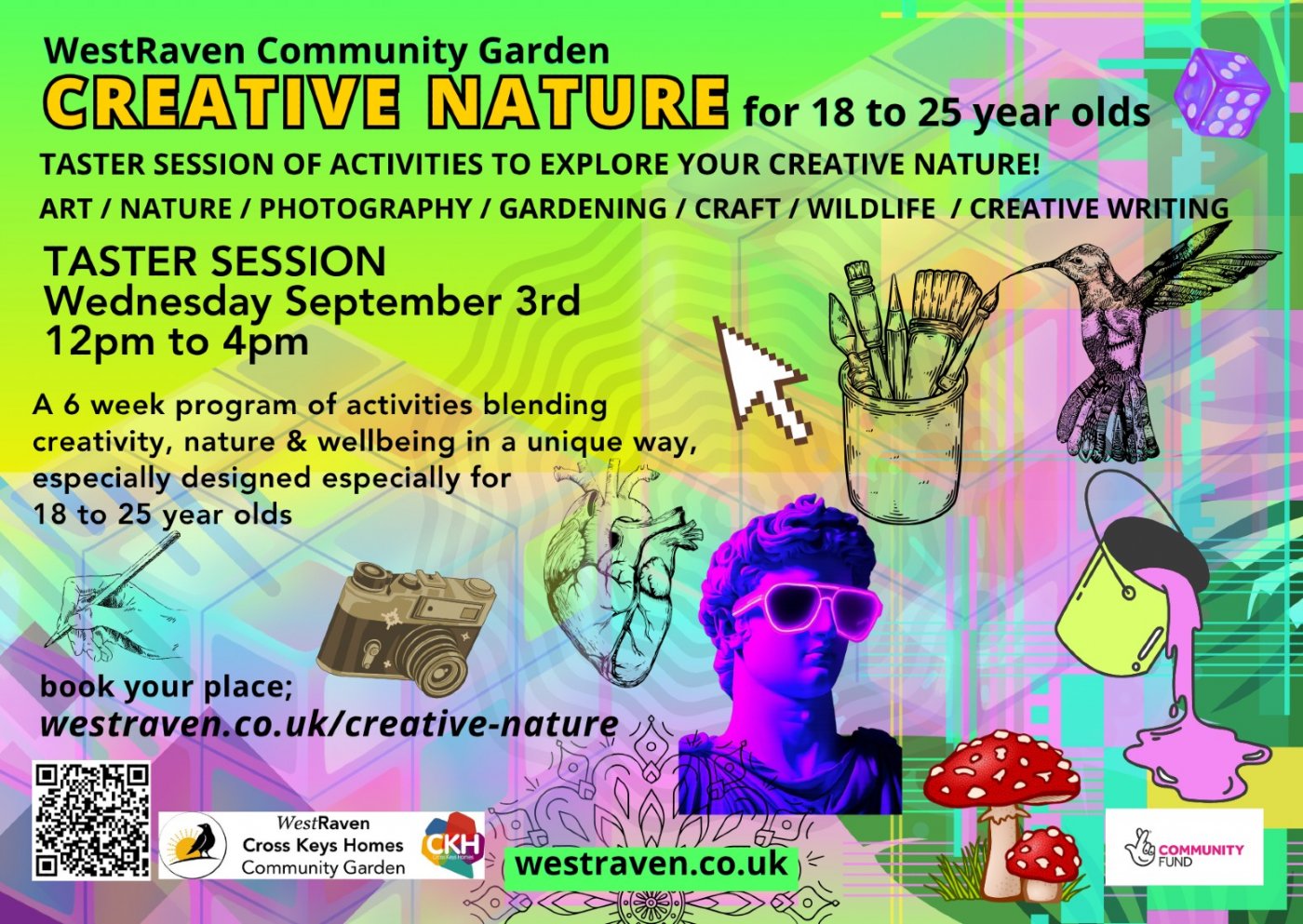 Creative Nature - art, nature & wellbeing for 18 to 25 year olds, 3 September | Event in Peterborough