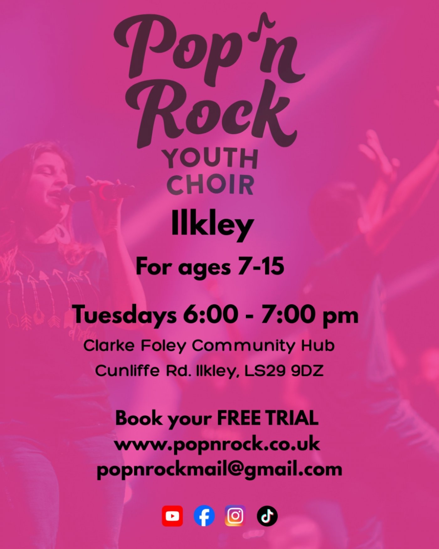 Pop n Rock Ilkley Youth Choir Launch , 23 August | Event in Ilkley | AllEvents