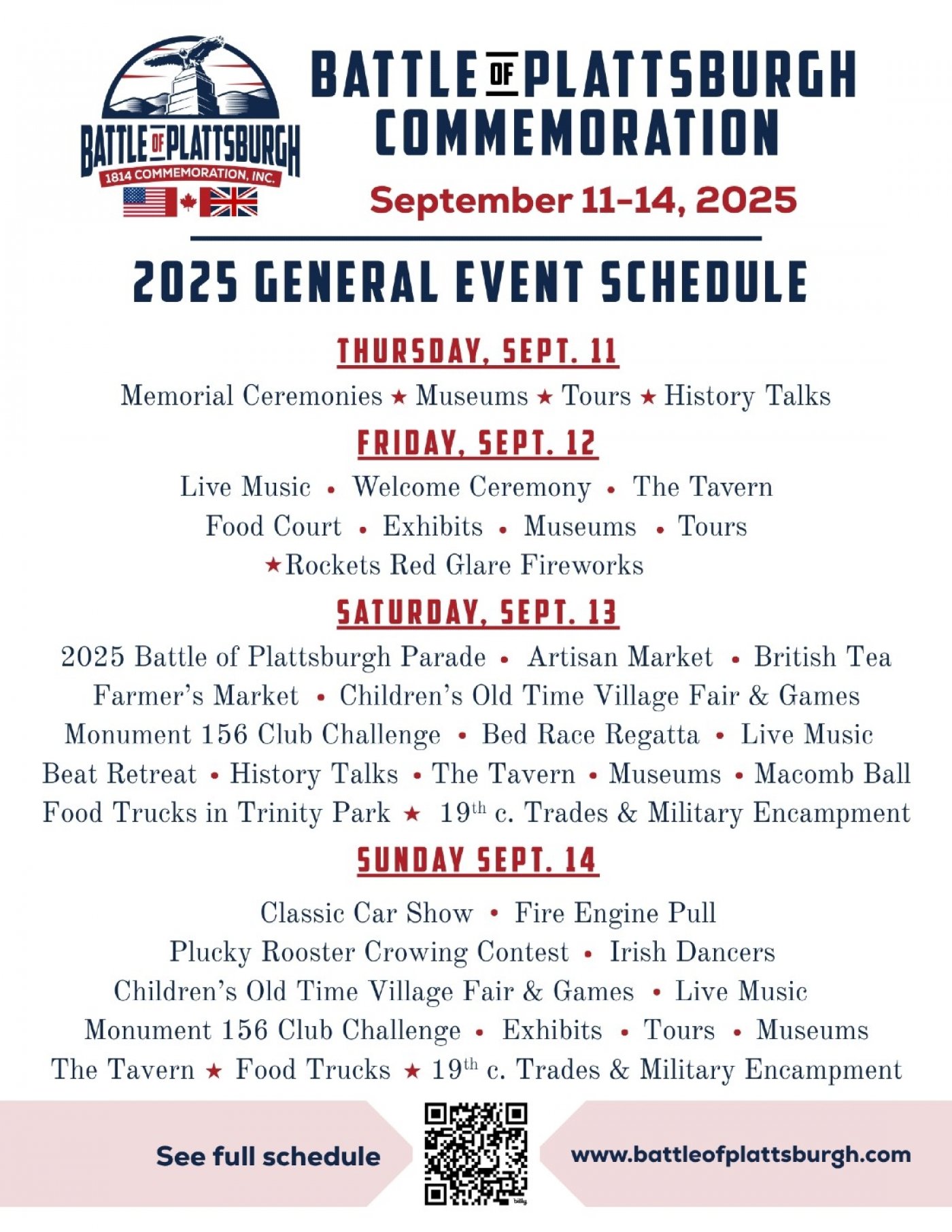 2025 Battle of Plattsburgh Commemoration, 11 September | Event in Plattsburgh | AllEvents