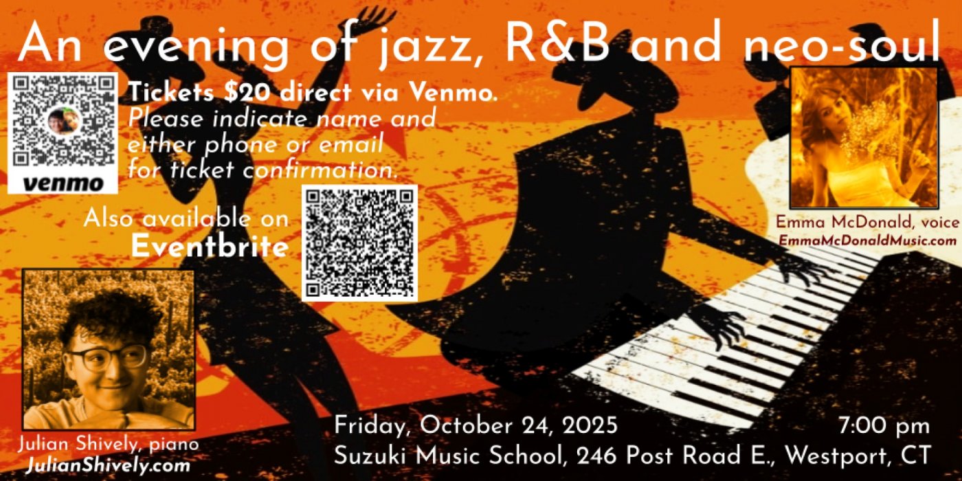 Julian Shively & Emma McDonald: An evening of jazz, R&B and neo-soul ♫, 24 October | Event in Westport