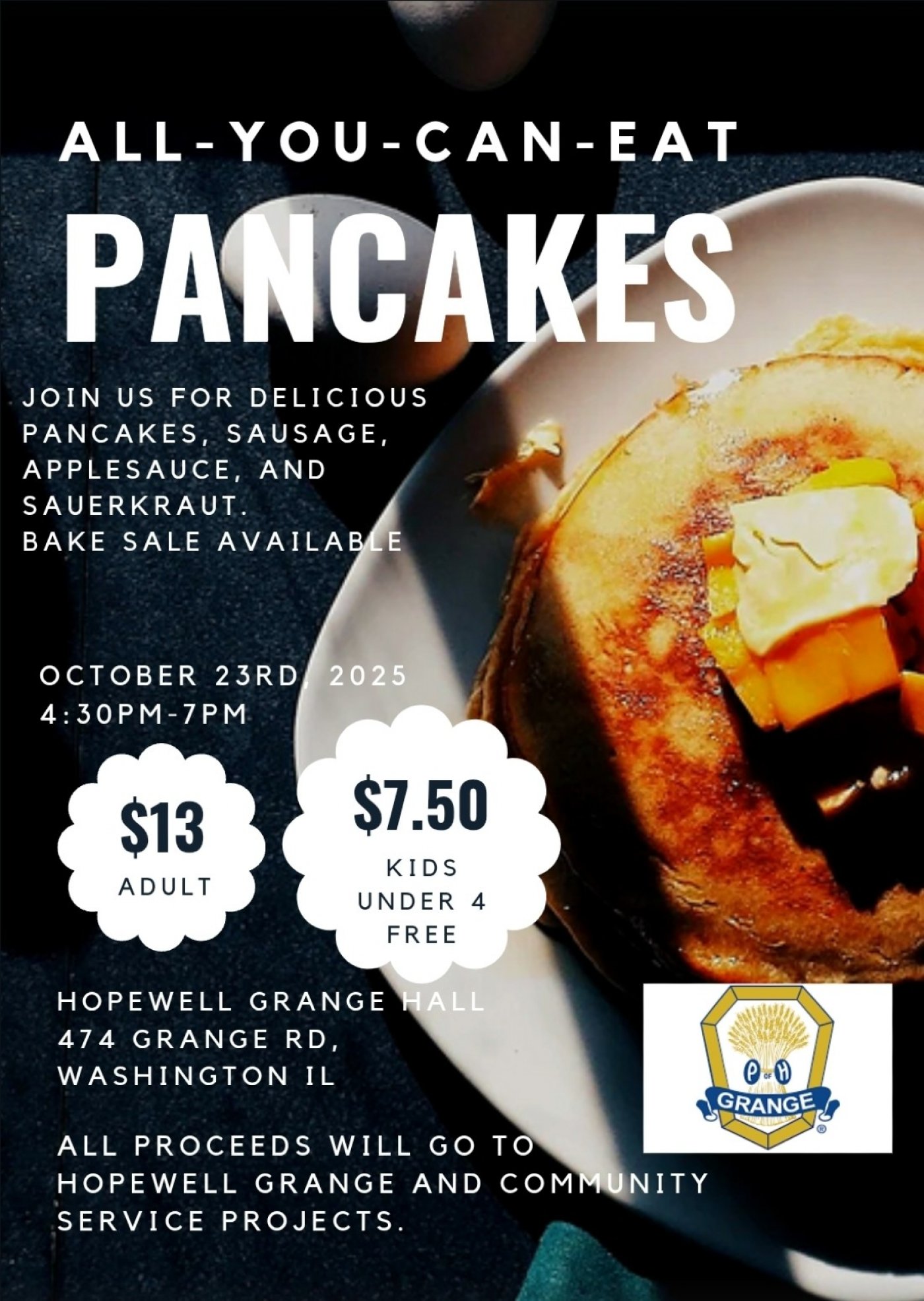 Hopewell Grange Pancake &Sausage Supper, 23 October | Event in Washington | AllEvents