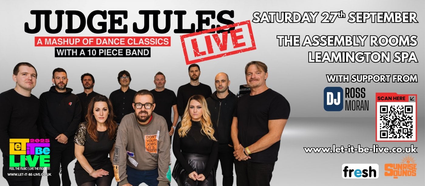 Judge Jules Live, A Mash Up Of Dance Classics With A 10 Piece Band, 27 September | Event in Royal Leamington Spa