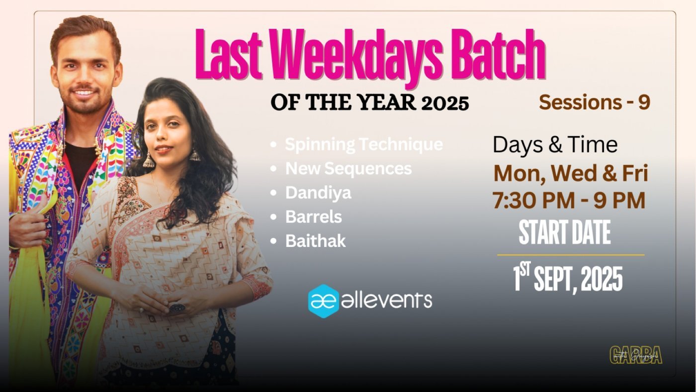 Weekdays Garba Intensive Course with Jayesh Rathod, 1 September | Event in Bangalore | AllEvents