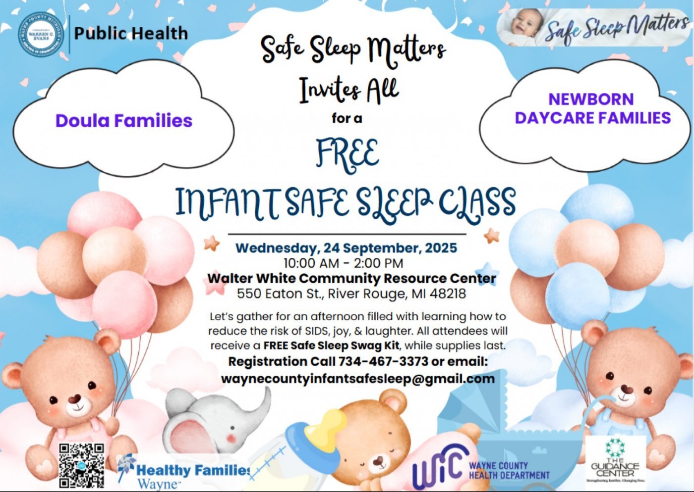 Safe Sleep Matters Popup River Rouge: Doula & Newborn Daycare Families Infant Safe Sleep Class, 24 September